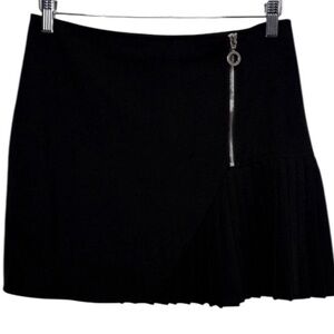 Abercrombie & Fitch Black Pleated Zip Mini Skirt Women Size 6